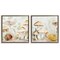 Stupell Industries Snail Crawl by Mushrooms 2pc Floater Framed Canvas Wall Art Set Design by Kim Allen